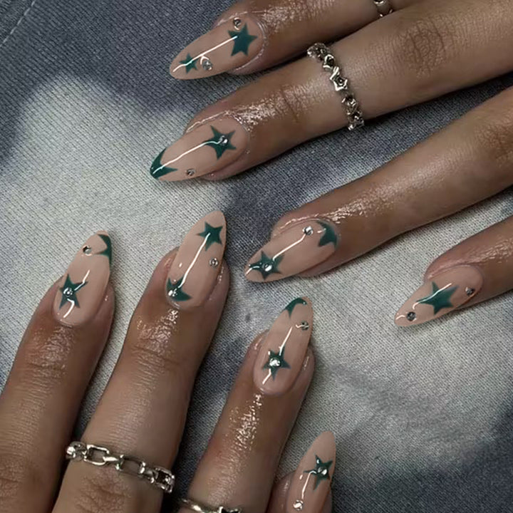 Decorative Press-On Nail Art Set with Star Patterns kalsten