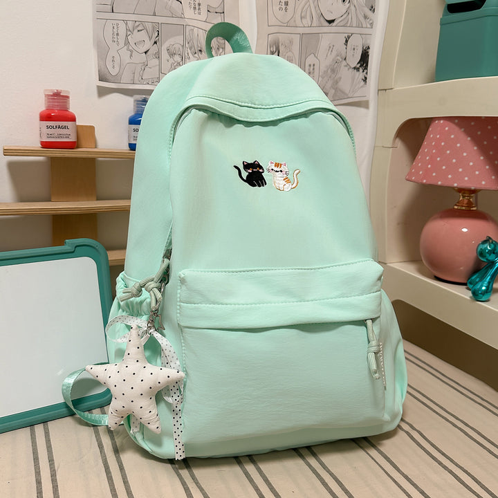 Embroidered Cat-Themed Casual Backpack Kalsten