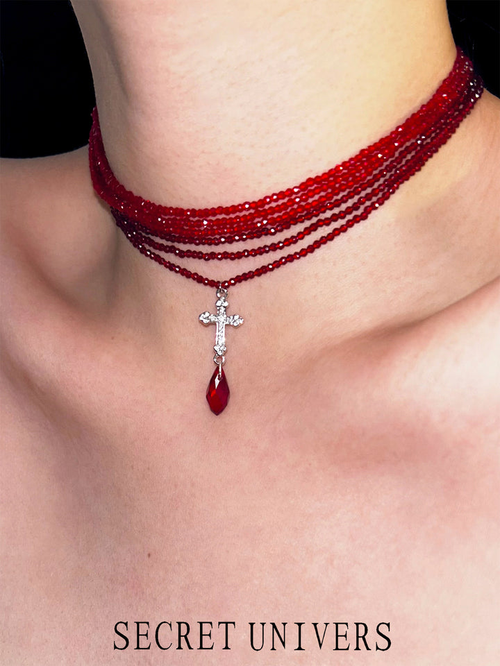 Layered Beaded Cross Necklaces Kalsten