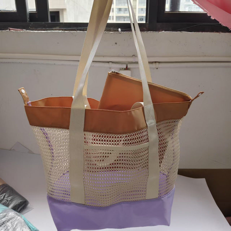 Spacious mesh tote bag with insulated inner compartment Kalsten