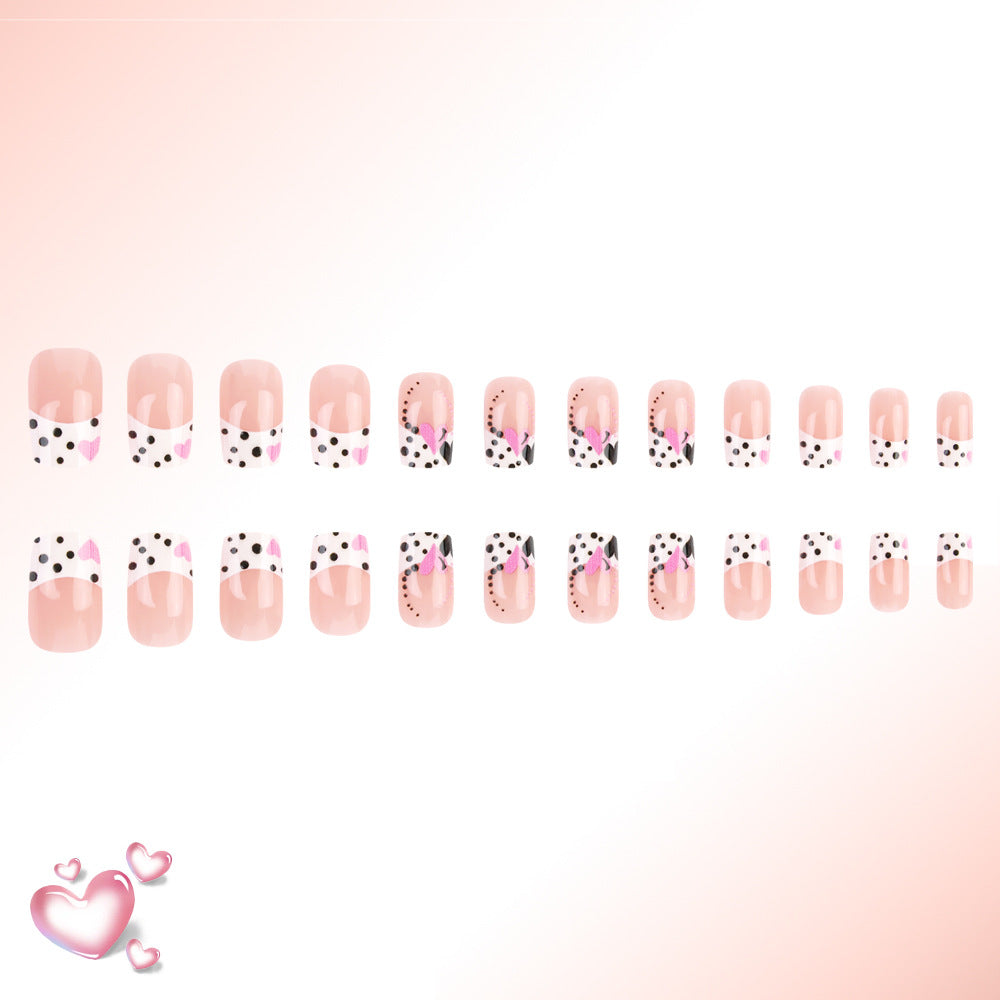 Decorative Heart-Patterned Press-On Nails Kalsten