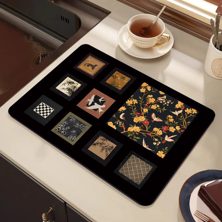 Artistic Botanical Kitchen Mat
