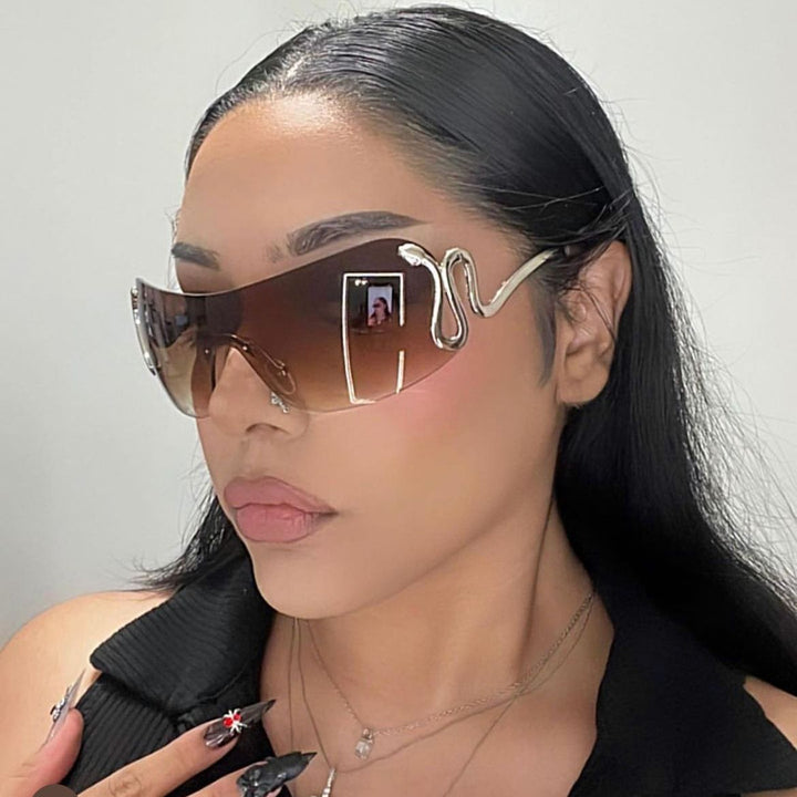 Ladies futuristic sports sunglasses with playful design Kalsten