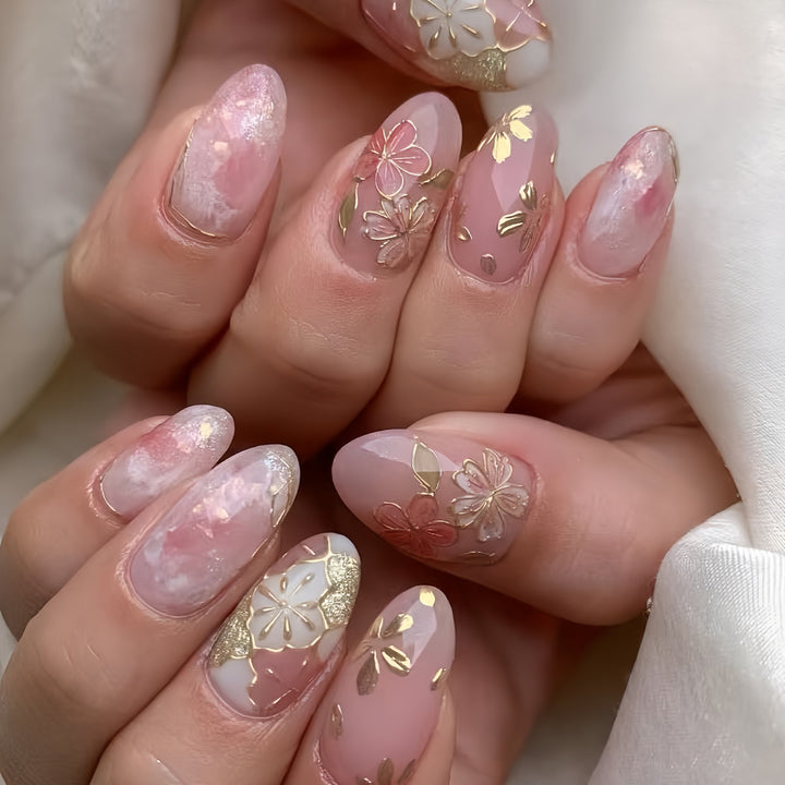 Floral Elegant Press-On Nail Art Set Kalsten