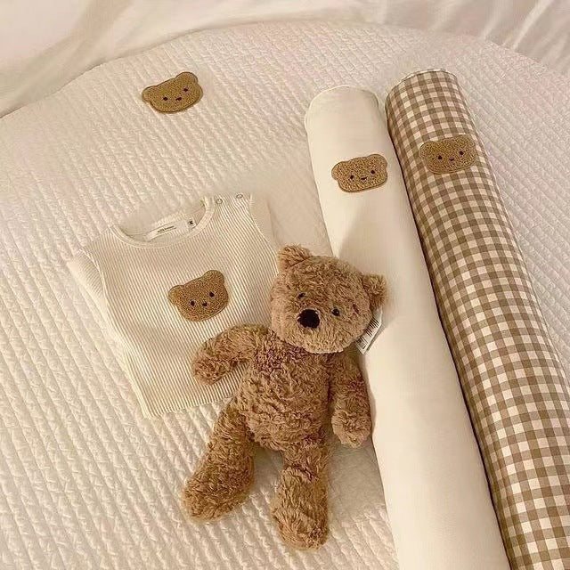 Long Gingham Nursery Bolster Pillow for Crib Support