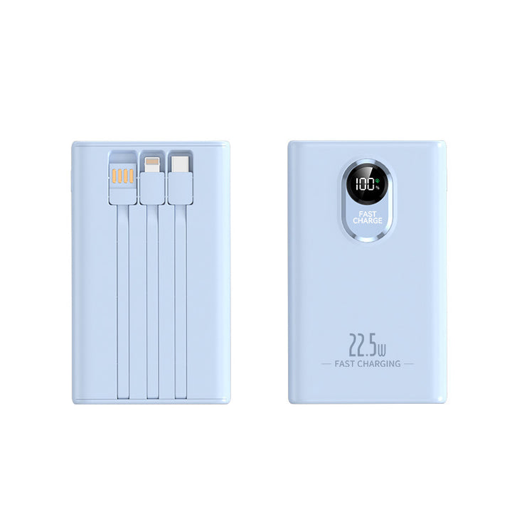 Portable power bank with integrated multifunction charging cable and LCD display Kalsten