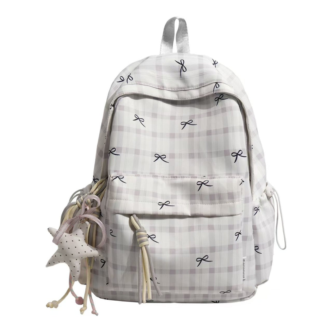 Backpack with Playful Checkered Pattern and Practical Compartments Kalsten