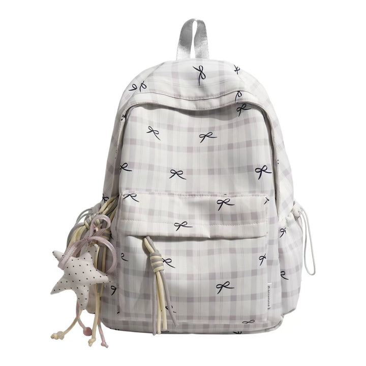 Backpack with Playful Checkered Pattern and Practical Compartments Kalsten
