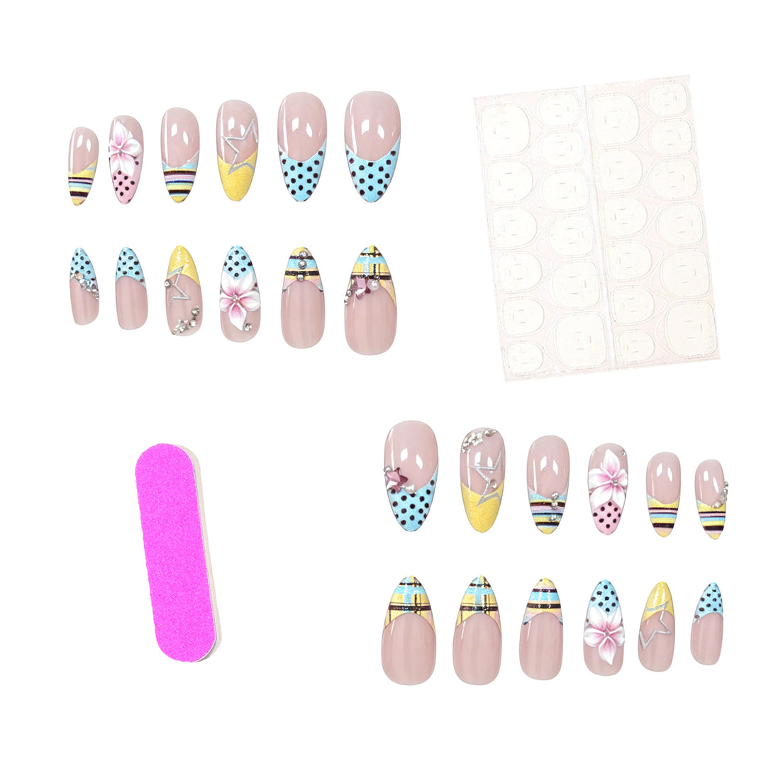 Floral Decorative Acrylic Nail Art Enhancements Kalsten