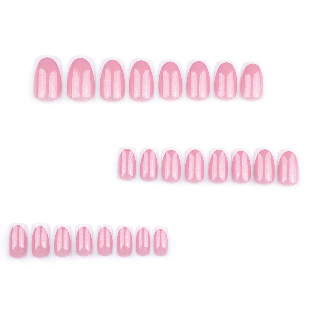 Sparkling nail art with elegant French tip design Kalsten