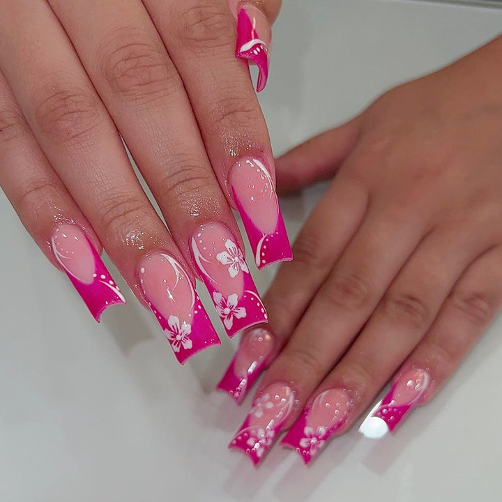 Decorative French Tip Acrylic Nail Art Kalsten