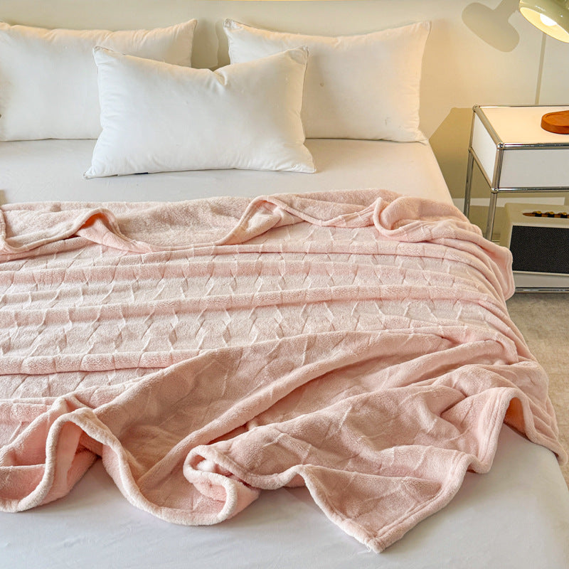 Textured Soft Fleece Throw Blanket