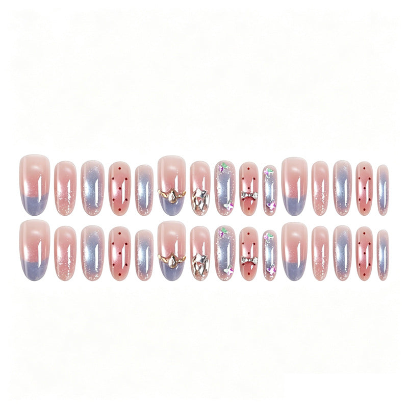 Art nails in elegant premium design with rhinestone and glitter elements Kalsten