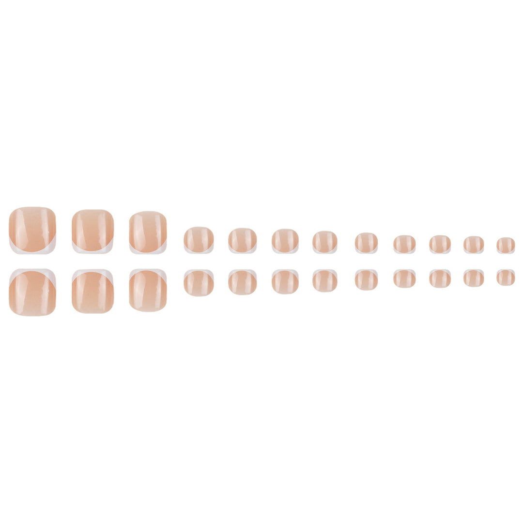Elegant French Tip Press-On Toenails Kalsten 1789085938