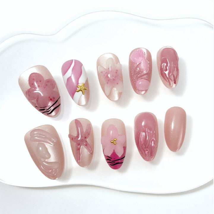 Artificial nails with floral accents Kalsten