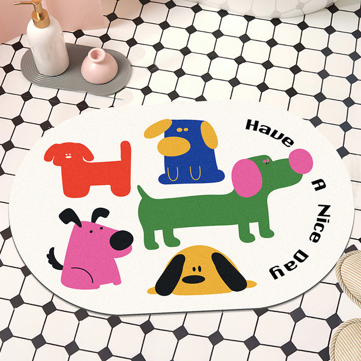 Funny Dog-Themed Bath Mat