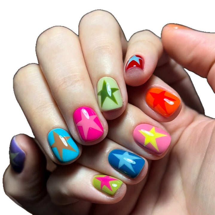 Artificial Nails with Modern Star Design Kalsten