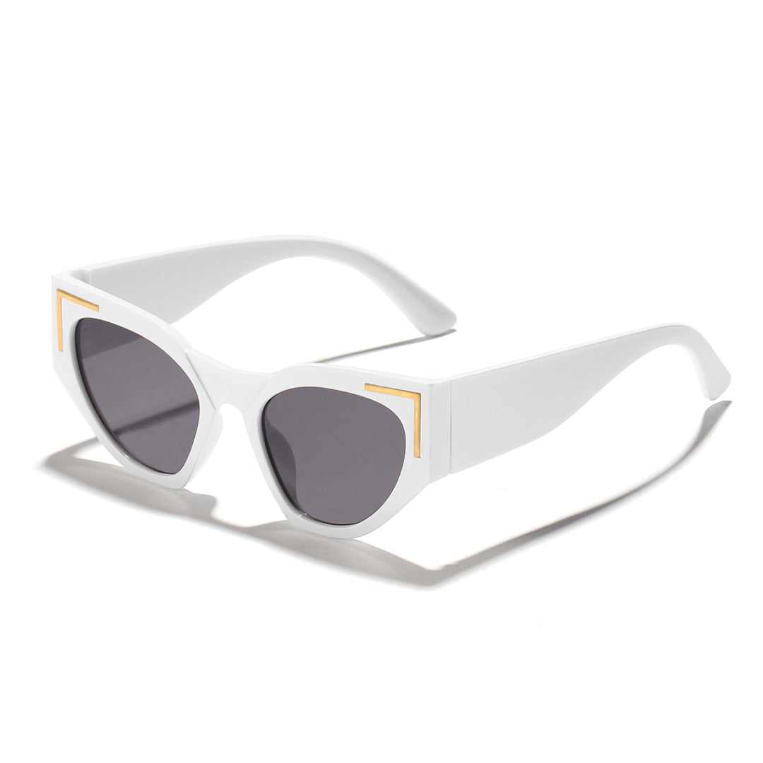 Women's Creative Cat-Eye Sunglasses with Transparent Frame and Brown Lenses Kalsten