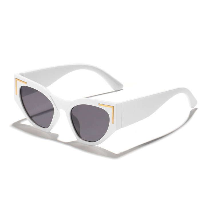 Women's Creative Cat-Eye Sunglasses with Transparent Frame and Brown Lenses Kalsten