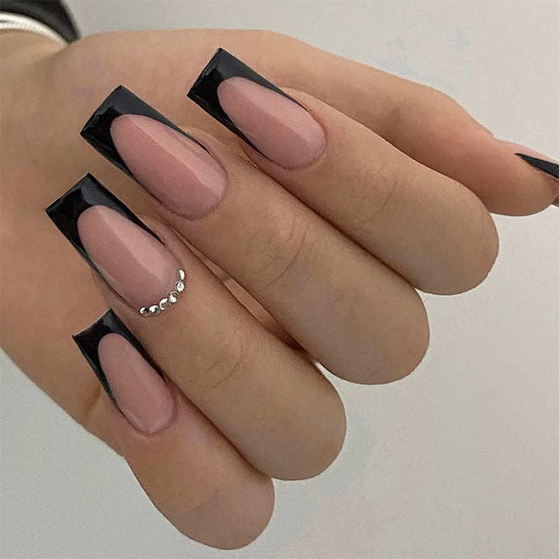 Creative nail art set with elegant black-pink design Kalsten