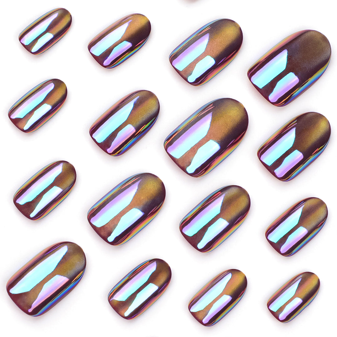 Shiny nail art with holographic effect Kalsten