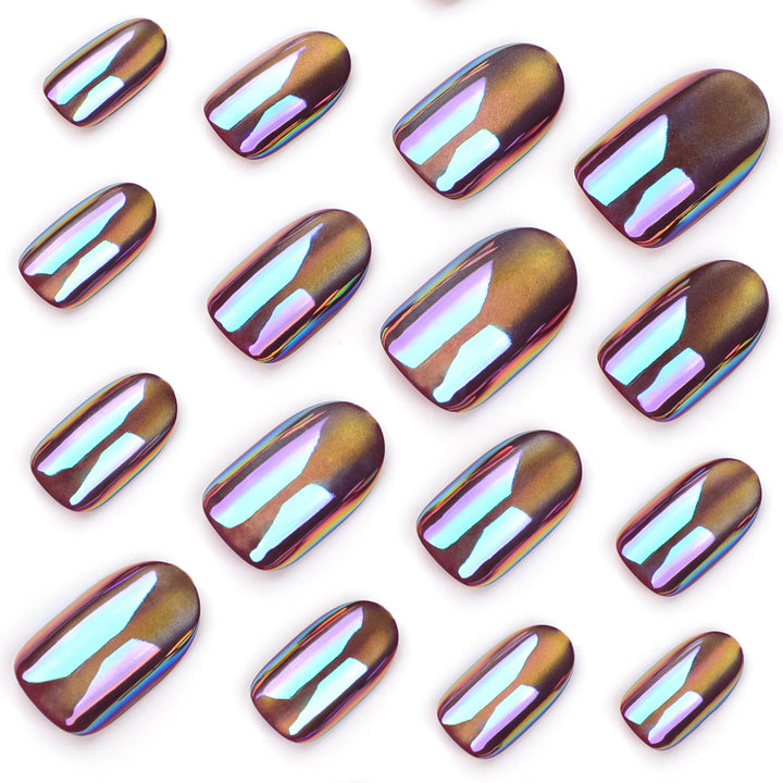 Shiny nail art with holographic effect Kalsten