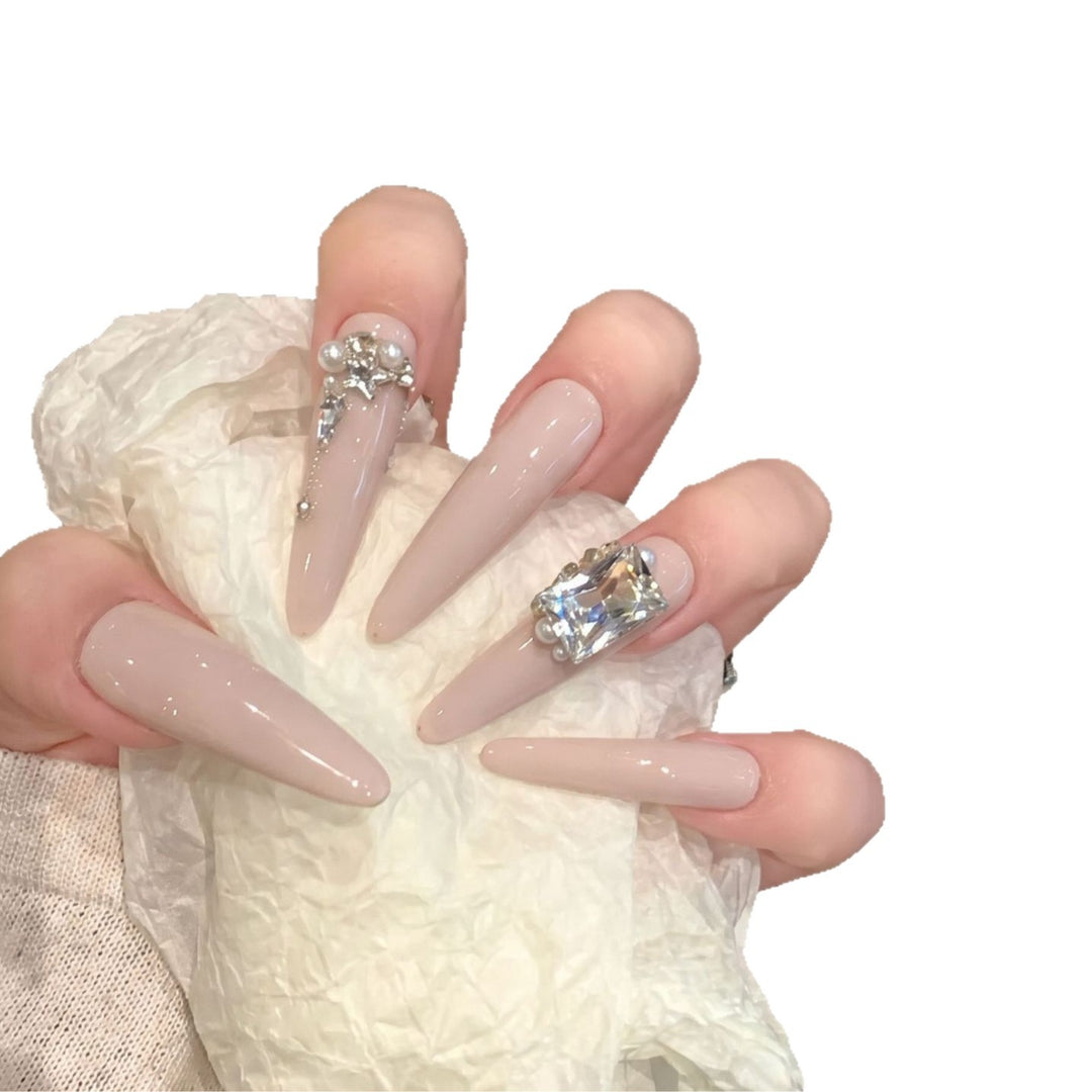 Rhinestone-Embellished Stiletto Nail Art Set Kalsten