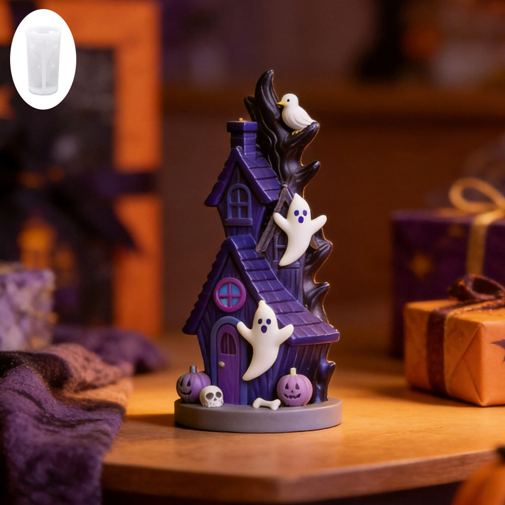 Silicone casting mold for detailed resin Halloween miniature house and figure molds