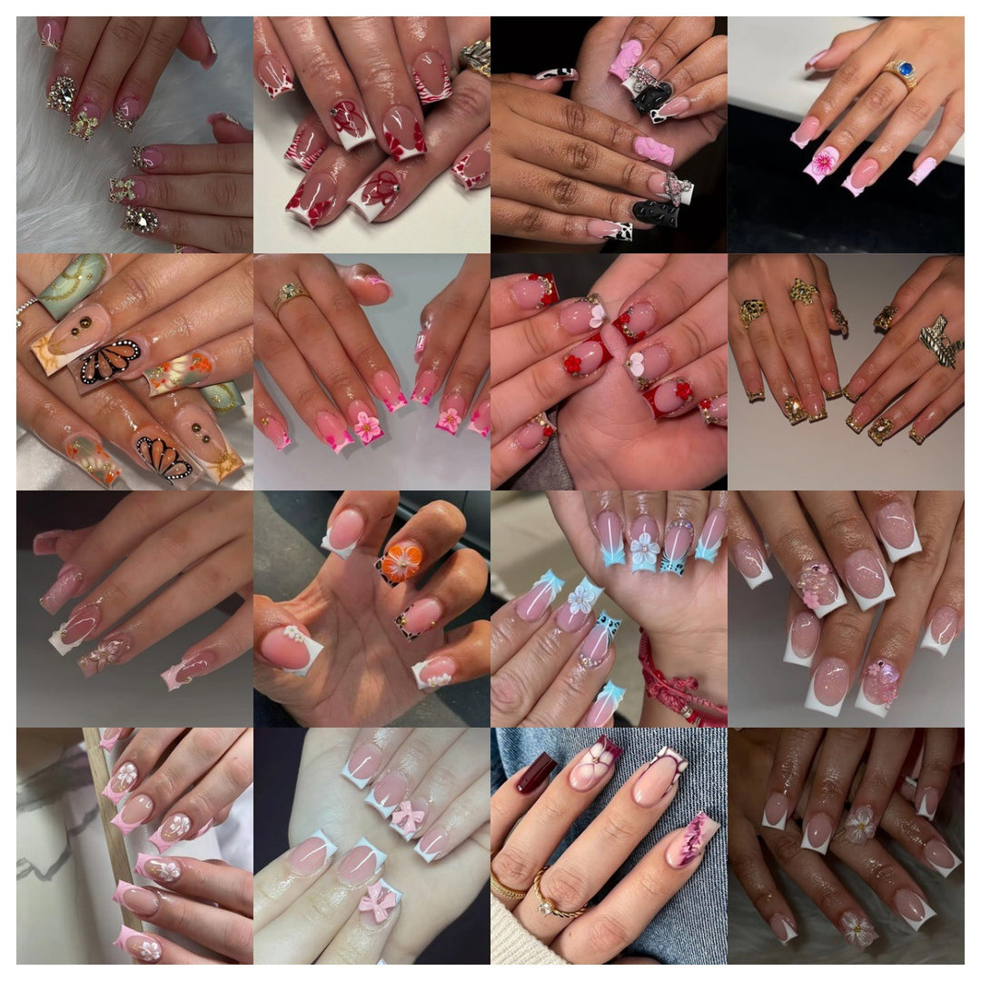 Creative 3D Bow and Pearl Nail Extensions Kalsten