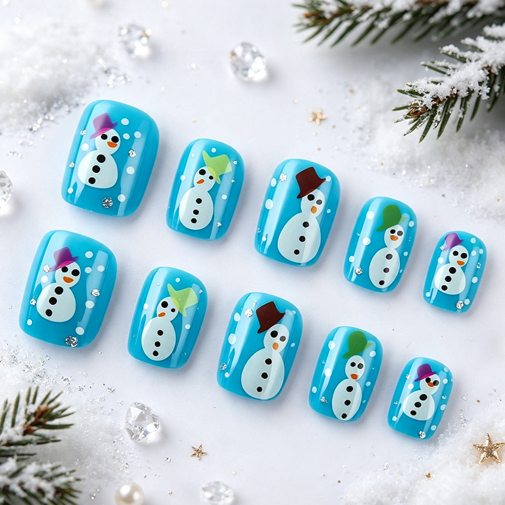 Seasonal Snowman Press-On Nail Art Kalsten