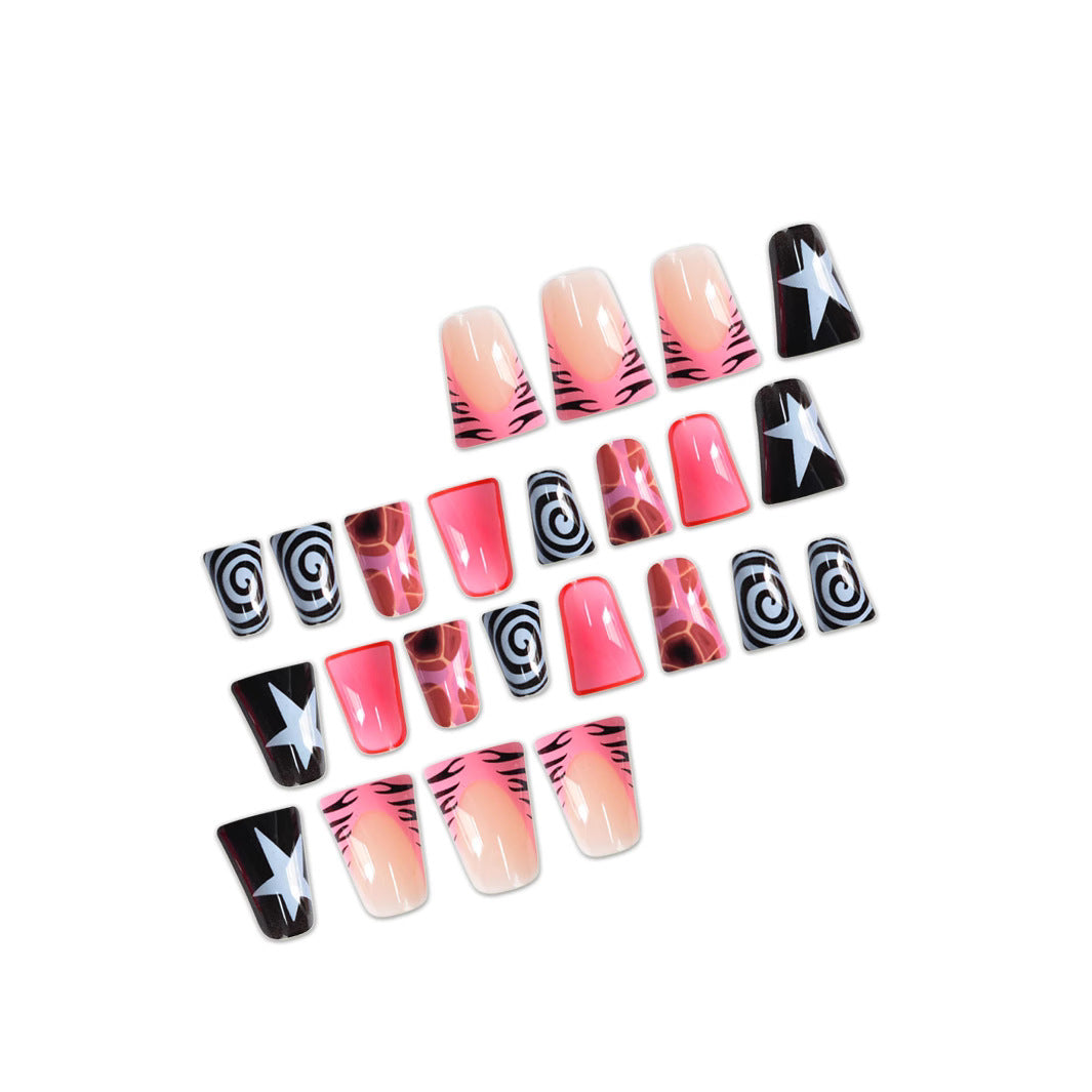 Creative Graphic Press-On Nail Art Kalsten