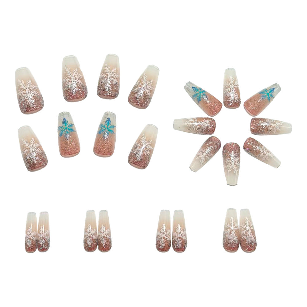 Premium Art Nails with Winter Snowflake Design Kalsten