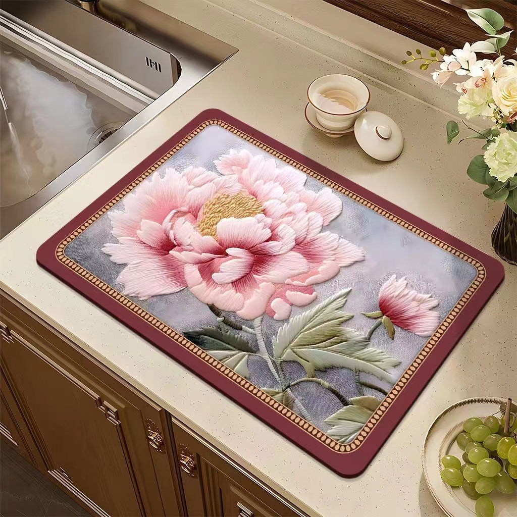 Floral Pattern Kitchen Mat Kalsten