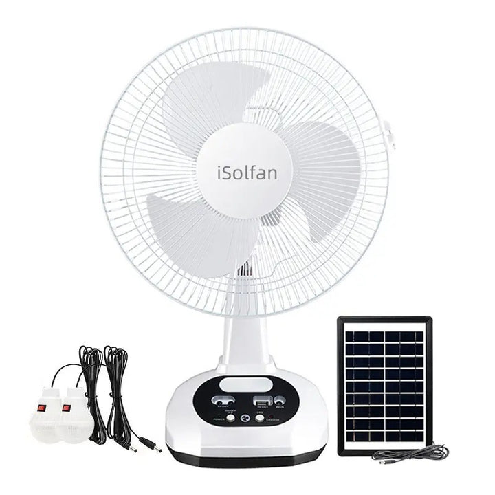 Women's portable solar fan with USB charging function and LED lighting Kalsten