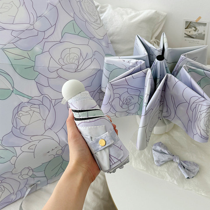 Ladies Folding Umbrella with Floral Minimalism Kalsten