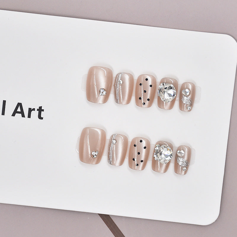 Premium Crystal-Decorated Press-On Nail Set Kalsten
