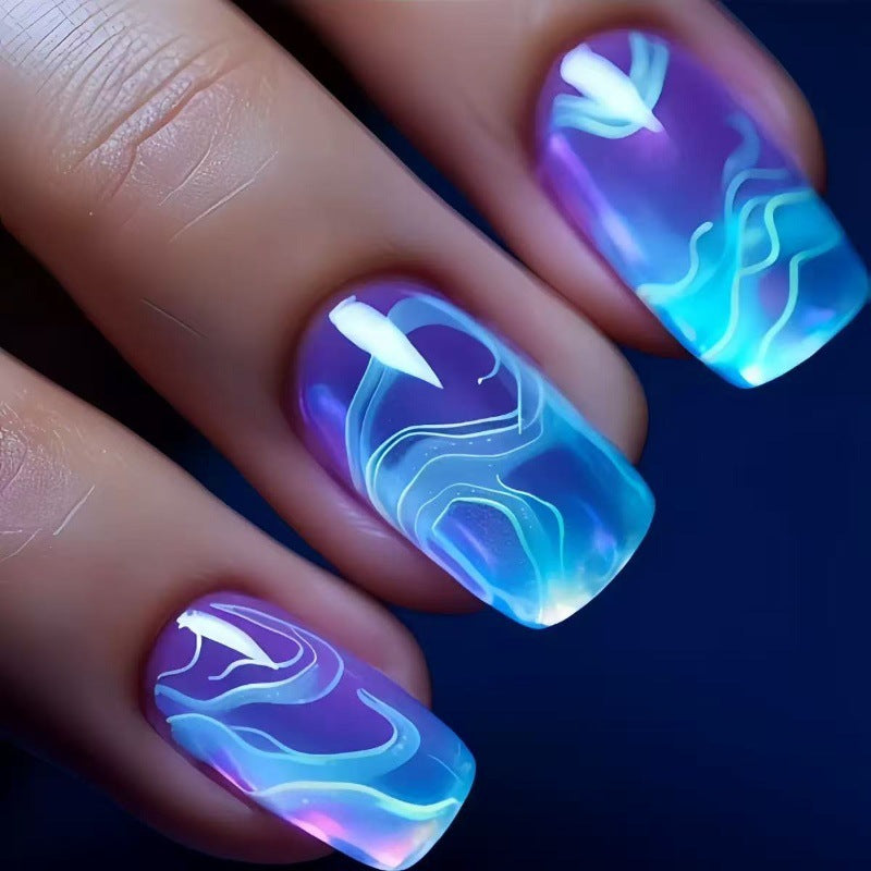 Artificial nails with modern wave pattern Kalsten