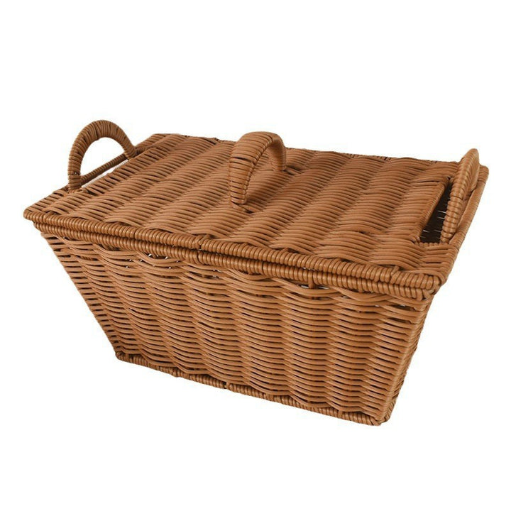 Handcrafted Woven Storage Basket with Lid Kalsten