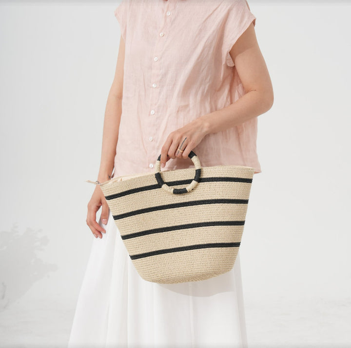 Elegant Basket Bag with Round Handle Kalsten