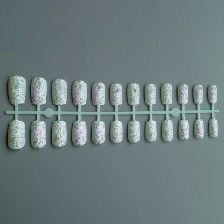 Intricate Floral Lace Nail Art