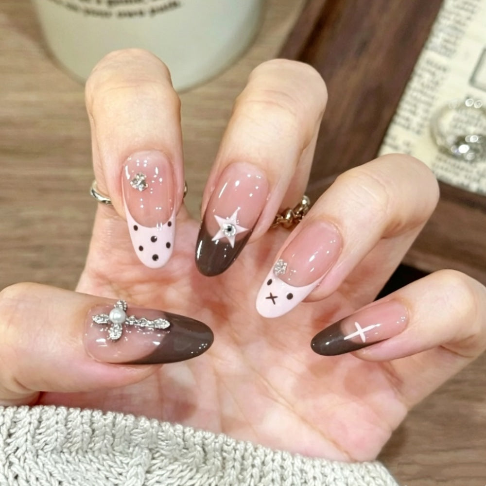 Unique Artistic Press-On Nail Set with Creative Designs Kalsten