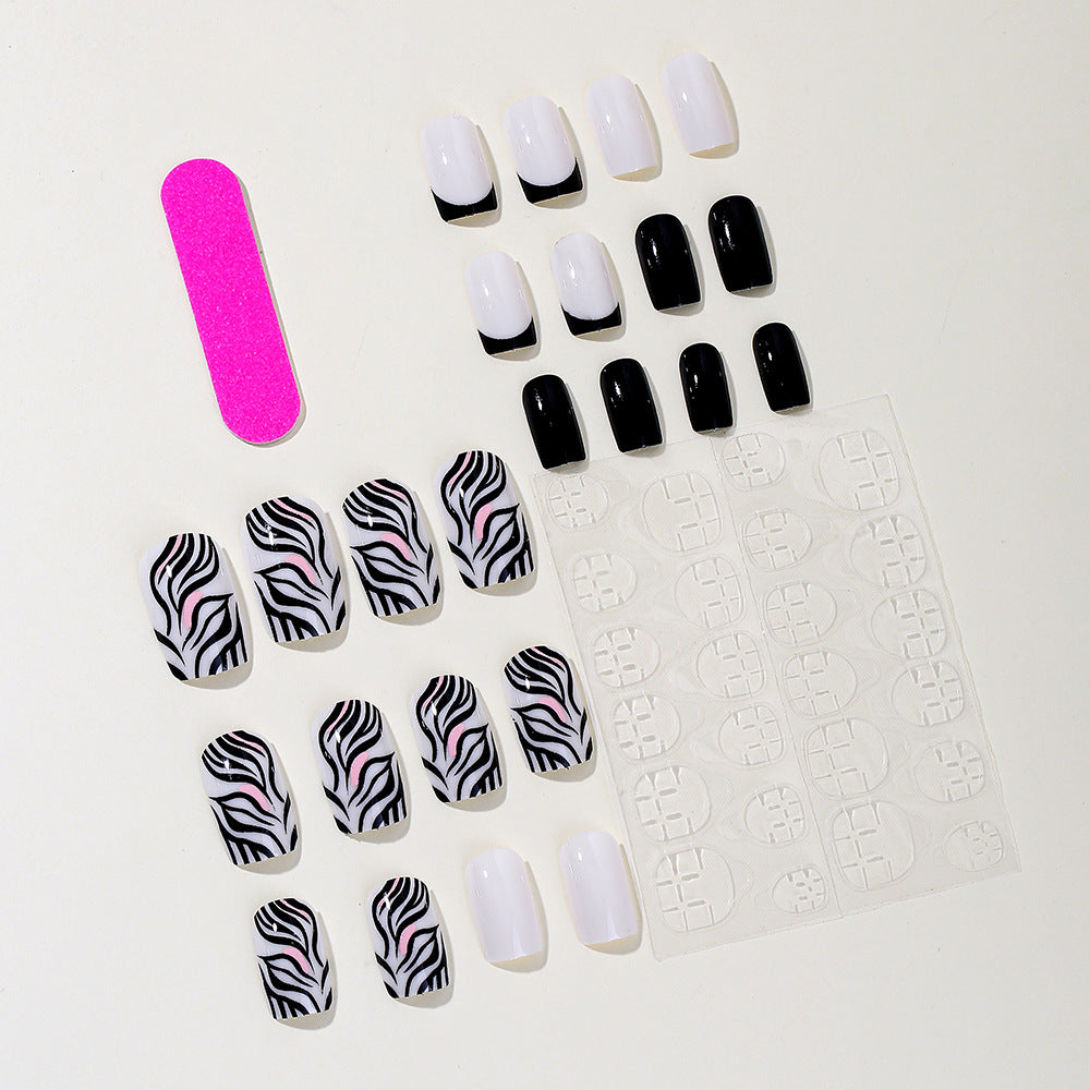 Stylish Zebra Print Acrylic Nail Art Kalsten