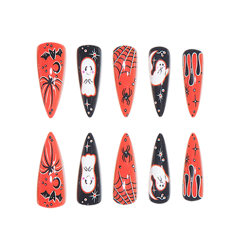 Halloween Themed Stiletto Press-On Nails Kalsten