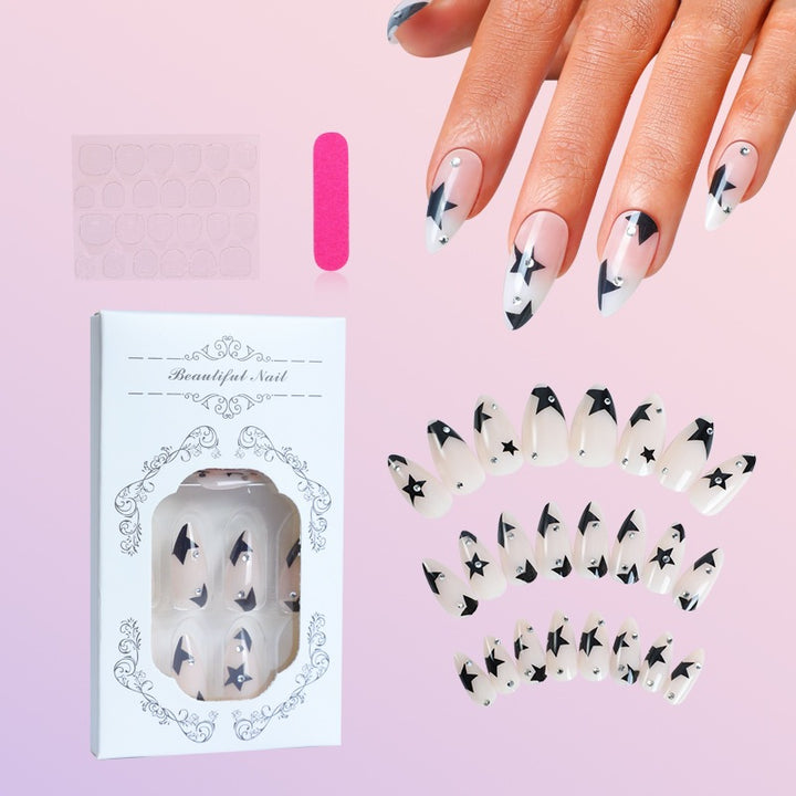 Elegant artificial nails with glitter accents Kalsten