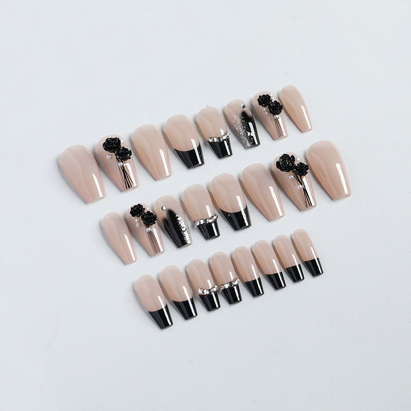 Decorative Rhinestone-Embedded Press-On Nails Kalsten