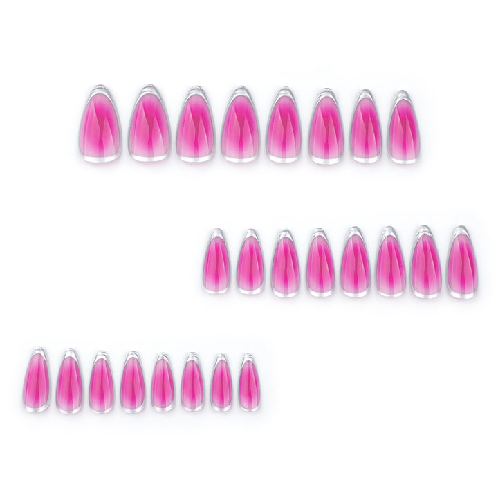 Artful stiletto nails with ombre effect and shine Kalsten