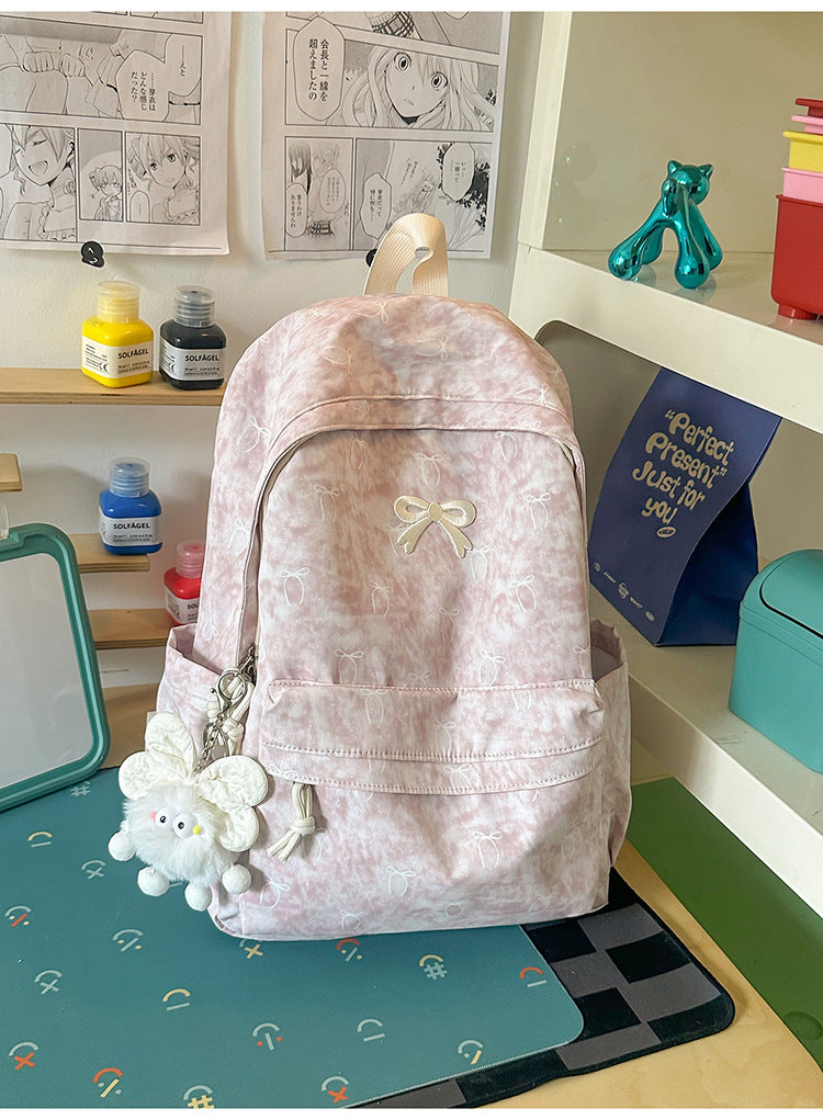Whimsical Bow-Embellished Backpack Kalsten