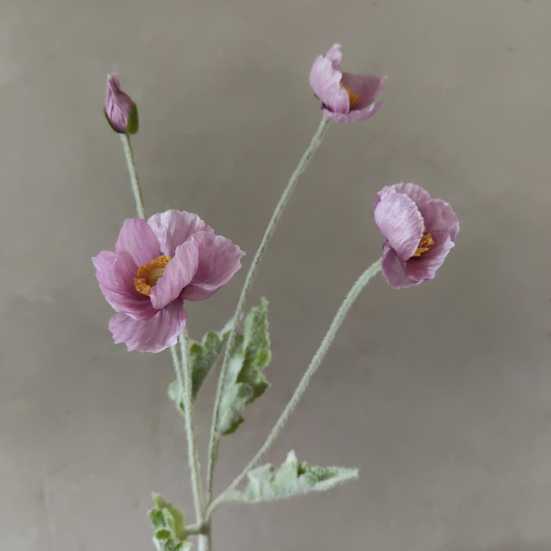 Lifelike Silk Poppy Flower Stem