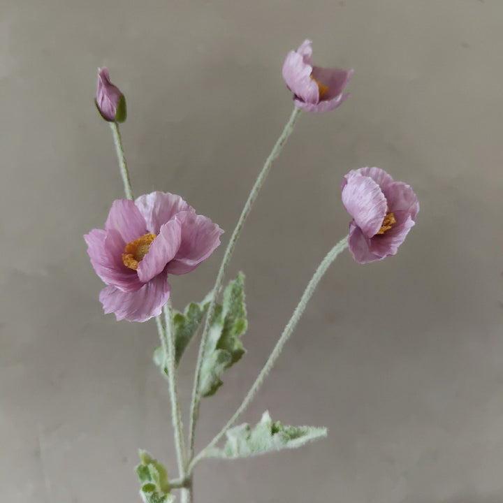 Lifelike Silk Poppy Flower Stem