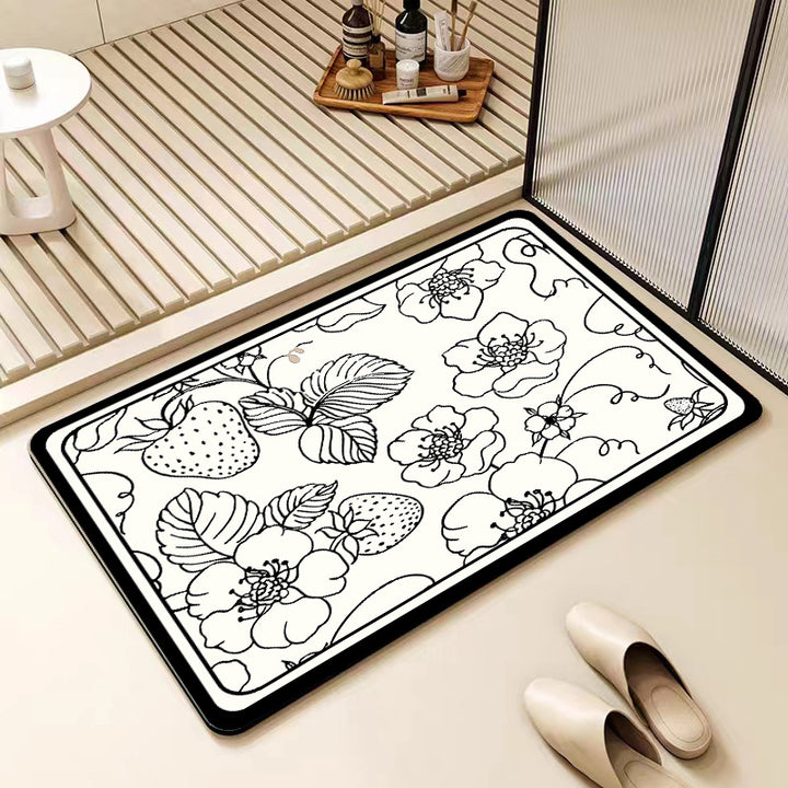 Floral Patterned Bath Mat